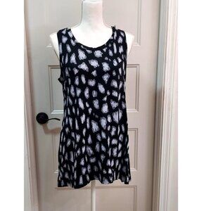 Logo Lounge_M_used_black with purple leopard print_sleeveless